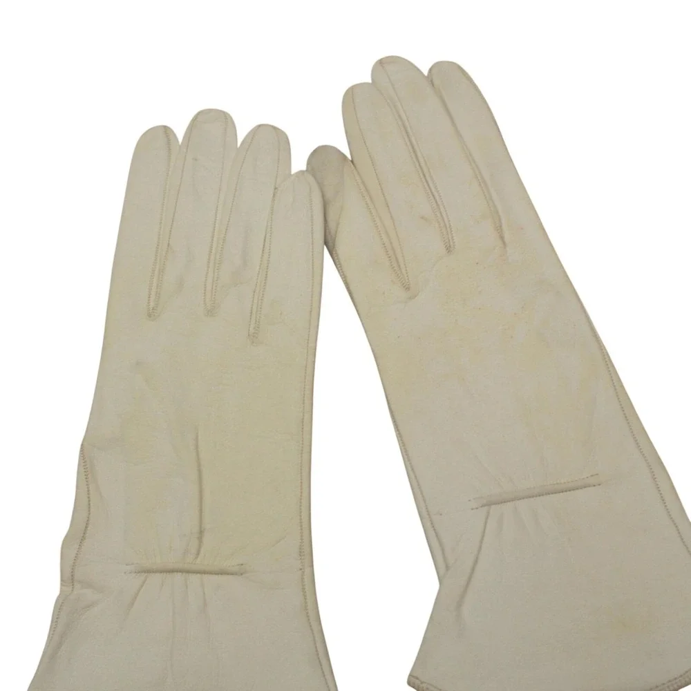 Vintage Aris Van Raalte Kidskin‎ Leather Gloves Lot 5 Pairs Ivory Cream Lace 7.5